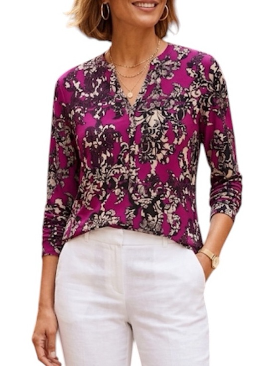Dana Buchman Tops - Dana Buchman Purple flower Print Blouse Size:Small